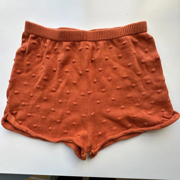 Callahan Winona Cuffed Nubby Knit Shorts in Burnt Orange size Small - Picture 3 of 10